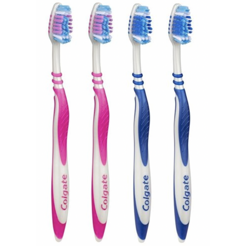 Colgate Clean Soft Manual Toothbrush Zigzag Soft V Shape - 1 Pack of 4 