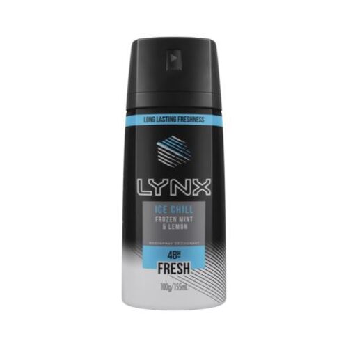 Lynx 155mL Body Spray Ice Chill Fresh Frozen Mint & Lemon