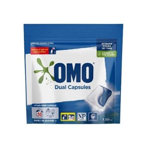 1 x 50pk OMO Laundry Liquid Dual Capsules Top & Front Loader