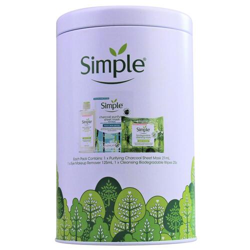 Simple 3pk Kind To Skin Gift Set Eco Skincare Reusable Tin