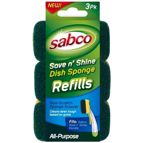 3-Pack Sabco Save N Shine Dish Sponge Scourer Refill