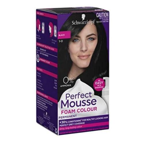 Schwarzkopf Perfect Mousse Foam Permanent Hair Colour Foam - 1-0 Black