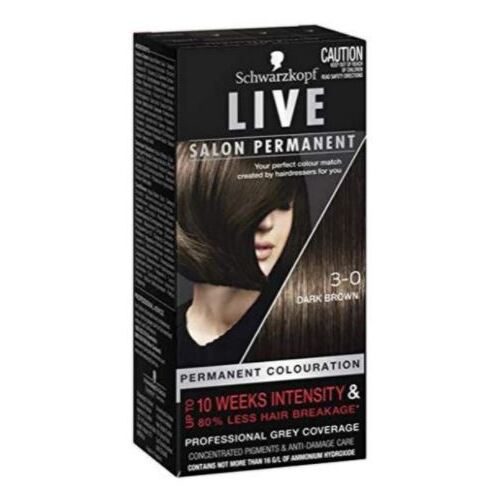 Schwarzkopf Live Salon Permanent Hair Colour - 3.0 Dark Brown