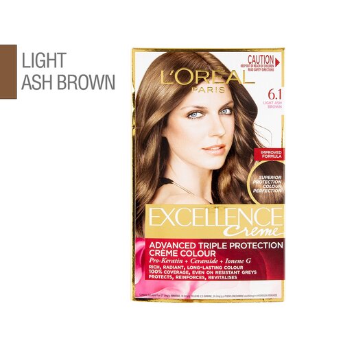 LOREAL EXCELLENCE CREME HAIR COLOUR 6.1 LIGHT ASH BROWN