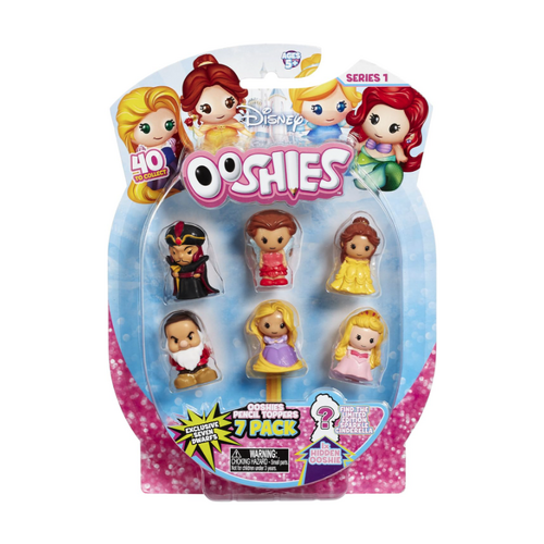 Ooshies Disney Pencil Toppers Series 1 Action Figures - 1 Pack of 7