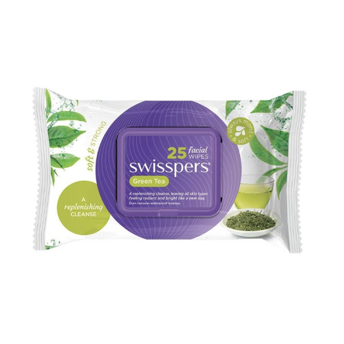 Swisspers Green Tea Facial Cleansing Wipes 25