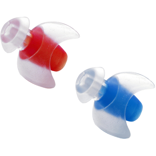 Arena Ergo Silicone Two Ear Plugs Red And Pink Stems - Clear