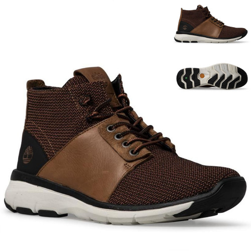 Timberland Mens Altimeter Mixed Media Chukka Shoes Casual Sports - Mid Brown