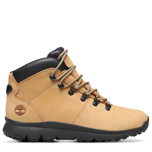 Timberland Mens World Hiker Boots Trail Hiking Shoes - Beige Nubuck Leather