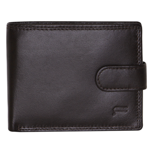 Futura,Mens RFID Leather Coin Fold Over Wallet - Brown
