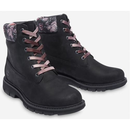 Timberland Womens Lucia Way 6" Charm Waterproof Leather Boot - Black Nubuck