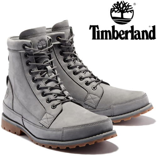 Timberland Mens Earthkeeper Original Leather 6" Boots Shoes  - Dark Grey Nubuck