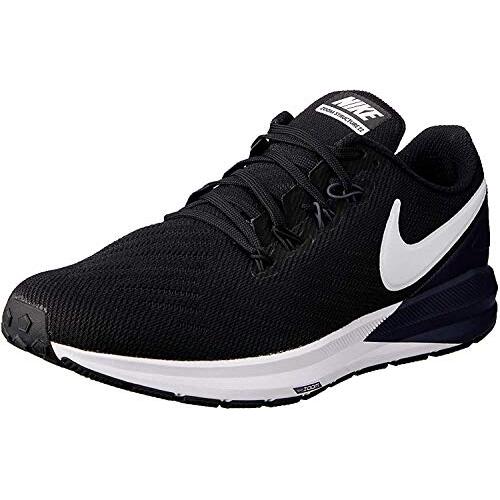 Nike Mens Air Zoom Structure 22 Running Shoe - Black/White-Gridiron