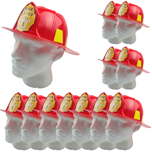 12x FIREMAN HAT Firemans Helmet Costume Dress Up Party Halloween Cap Bulk