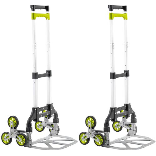2x Toplift Foldable Extendable Folding Stair Climber Hand Trolley Cart - 70kg