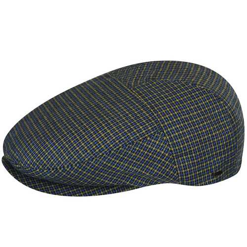 Bailey Mens Deller Contour 5 Panel Ivy Cap Easy-To-Wear Flat Hat - Black Plaid
