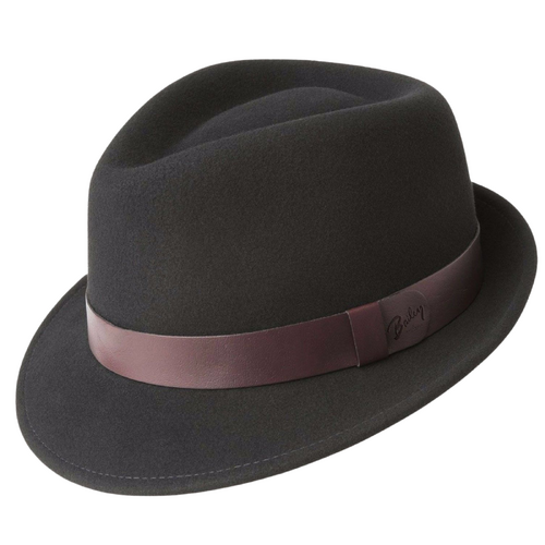 BAILEY Yates 100% Wool Felt Travel Hat Warm MADE IN USA Fedora Poet 7012