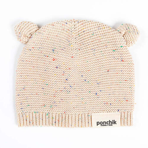 Ponchik Babies + Kids Bear Knitted Beanie Hat - Carmel