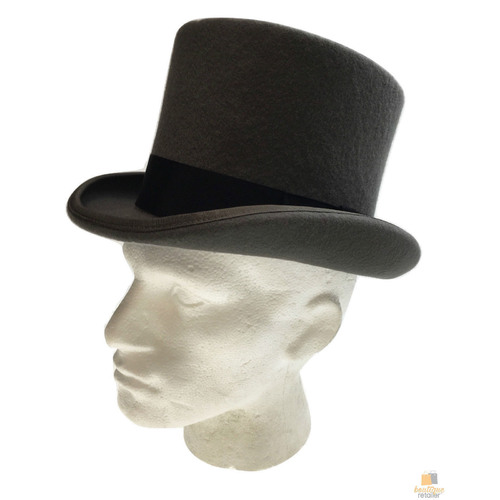 5.5" PREMIUM Mad Hatter Top Hat 100% WOOL Felt Magician Tuxedo Cap Fedora 21180