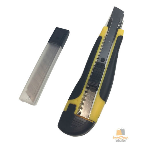 3x BOX CUTTERS Knife Retractable Blade Snap Off Razor 18mm Durable Opener BULK
