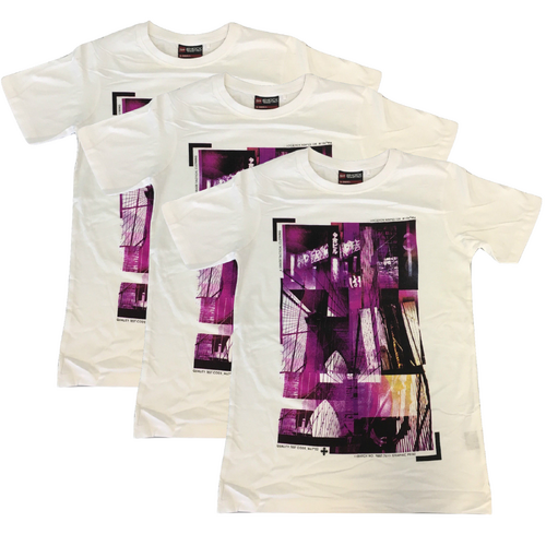 3x 100% Cotton T-Shirt with Print Design Slim Fit Basic Tee Top XS-XXL BULK
