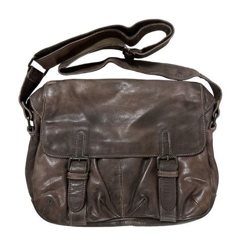 Mens Leather Messenger Bag Vintage Travel Laptop Satchel - Brown