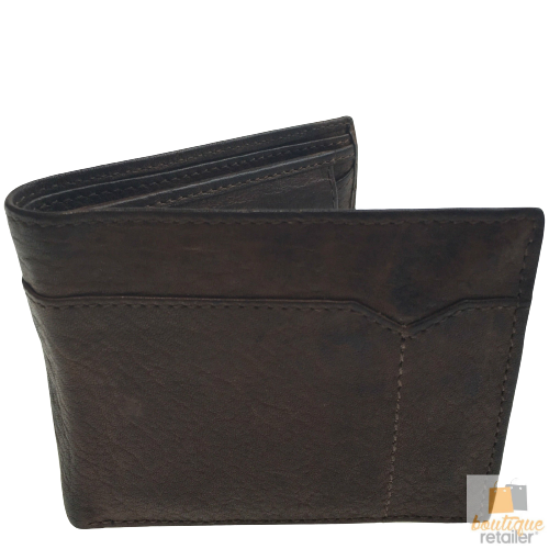 Genuine Washed Cow Hide Leather Wallet HANDMADE Bifold Card Holder Vintage HGW05