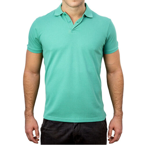 100% Organic Cotton Polo Shirt Slim Fit T Shirt Top - Smoke Jade - XXL
