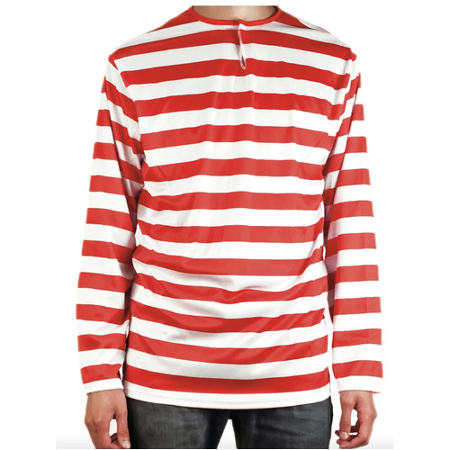 New Unisex Red & White Stripe Short Sleeve T-Shirt Children Book Week Fancy Top 