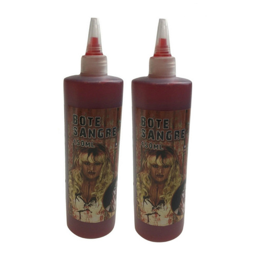 2x 450ml Bottle Vampire FAKE BLOOD Zombie Halloween Red Make Up Gel Cream Horror