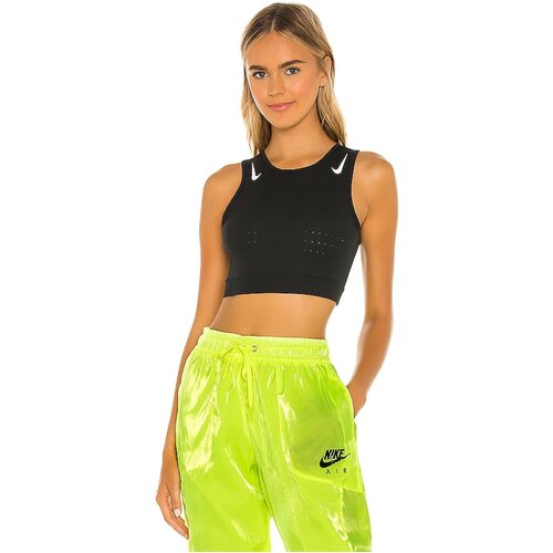 Nike Womens AeroSwift Running Sports Bra Gym Yoga Fitness Workout Crop Top - Black
