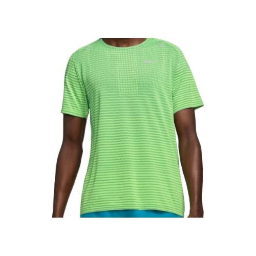 Nike Mens TechKnit Slim Fit Ultra Running Fitness Work-out T-Shirt -  Green