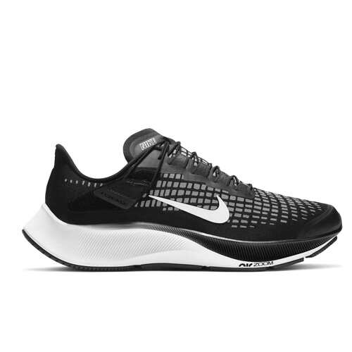 Nike Womens Air Zoom Pegasus 37 Flyease Gym Training Running Shoes - Black/White-Smoke Grey