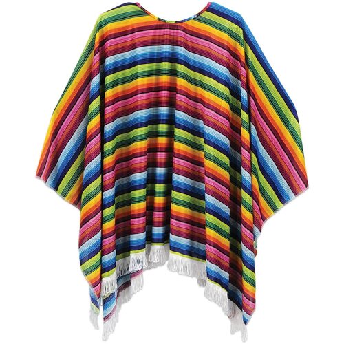 MEXICAN PONCHO Spanish Costume Wild West Cowboy Party Bandit Fancy Dress Fiesta