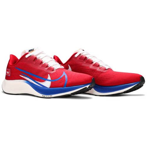 Nike Mens Air Zoom Pegasus 37 Premium Shoes - Gym Red/Game Royal - White-Sail