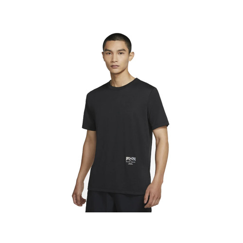 Nike Mens Dri-Fit Trail Running T-Shirt Soft and Comfortable Fabric - Black