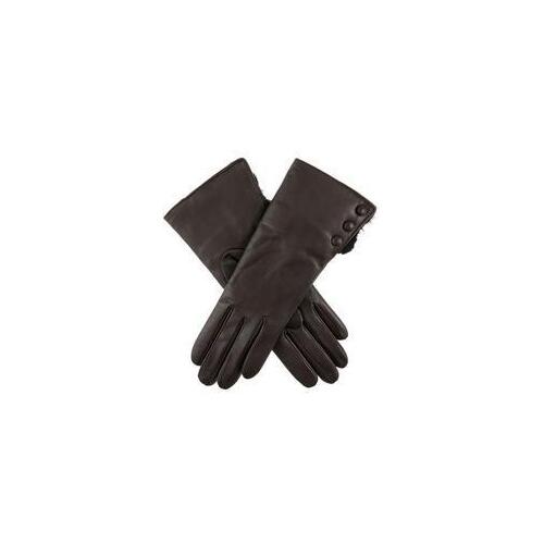 DENTS Sophie Womens Leather Gloves w Rabbit Fur Cuffs Wool Lined Ladies  - Mocca