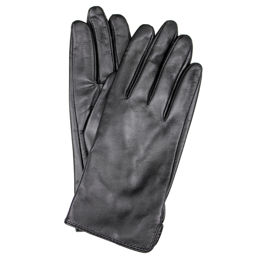 Dents Womens Classic Leather Gloves Winter Warm Soft Smooth Grain - Black