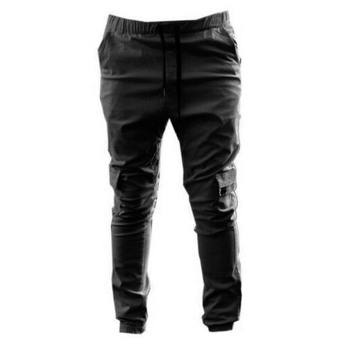 Deluxe Stretch Skinny Cargo Pants Cotton Chinos Slim Cuffed - Black - XL (36""-38"")