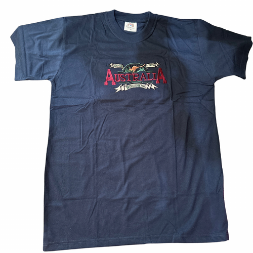 Mens Australia Wilderness T Shirt Souvenir Tee Top 100% Cotton - Navy Blue