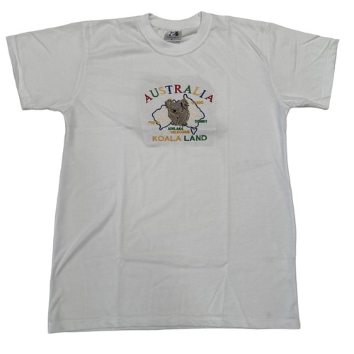 Adult Australia Koala Land T Shirt 100% Cotton Souvenir Tee Top - White