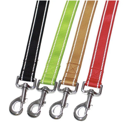 Reflective Nylon Dog Leash Lead Training Obedience Recall Walk Hi Vis - Assorted Colours