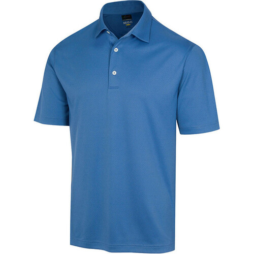 Greg Norman Protek ML75 Microlux Embossed Golf Polo Shirt - Malibu Blue