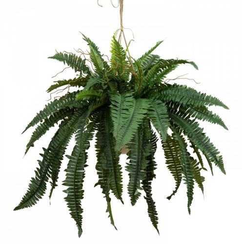 88cm Potted Faux Boston Fern in Hanging Planter Display Artificial Plant Flower
