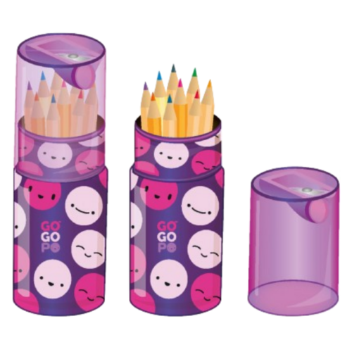 GoGoPo 12 Pencils in Tube Colour Pencils Art Craft Case Sharpener Gift