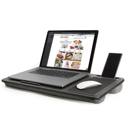 Multifunctional Lap Desk Station w Polyester Dual Bolster Cushion