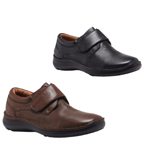 HUSH PUPPIES BLOKE Leather Shoes Slip On Extra Wide Work All Day Comfort