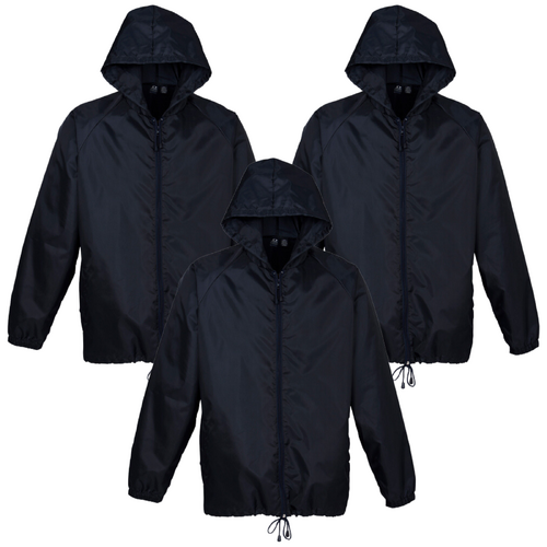 3x Kids Spray Jacket Outdoor Hike Rain Sport Poncho Waterproof - Navy