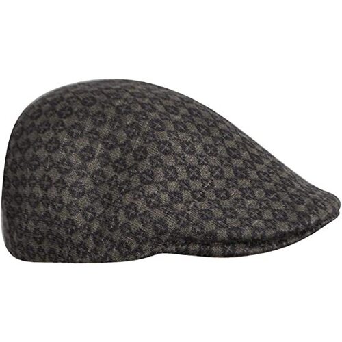 KANGOL Jacquard 507 Ivy Cap Driving Wool Blend Hat - Tic Tac Jac Dark Flannel