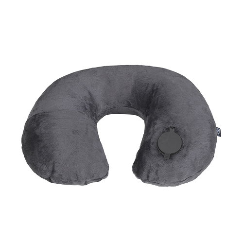 Lewis N. Clark Travel Neck Pillow Adjustable Inflatable Flight Head Rest Cushion - Grey